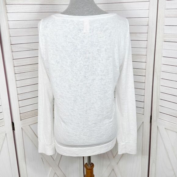 Victoria’s Secret Bombshell Burnout Slub Knit Long Sleeve Tee Shirt White Small - Picture 5 of 14